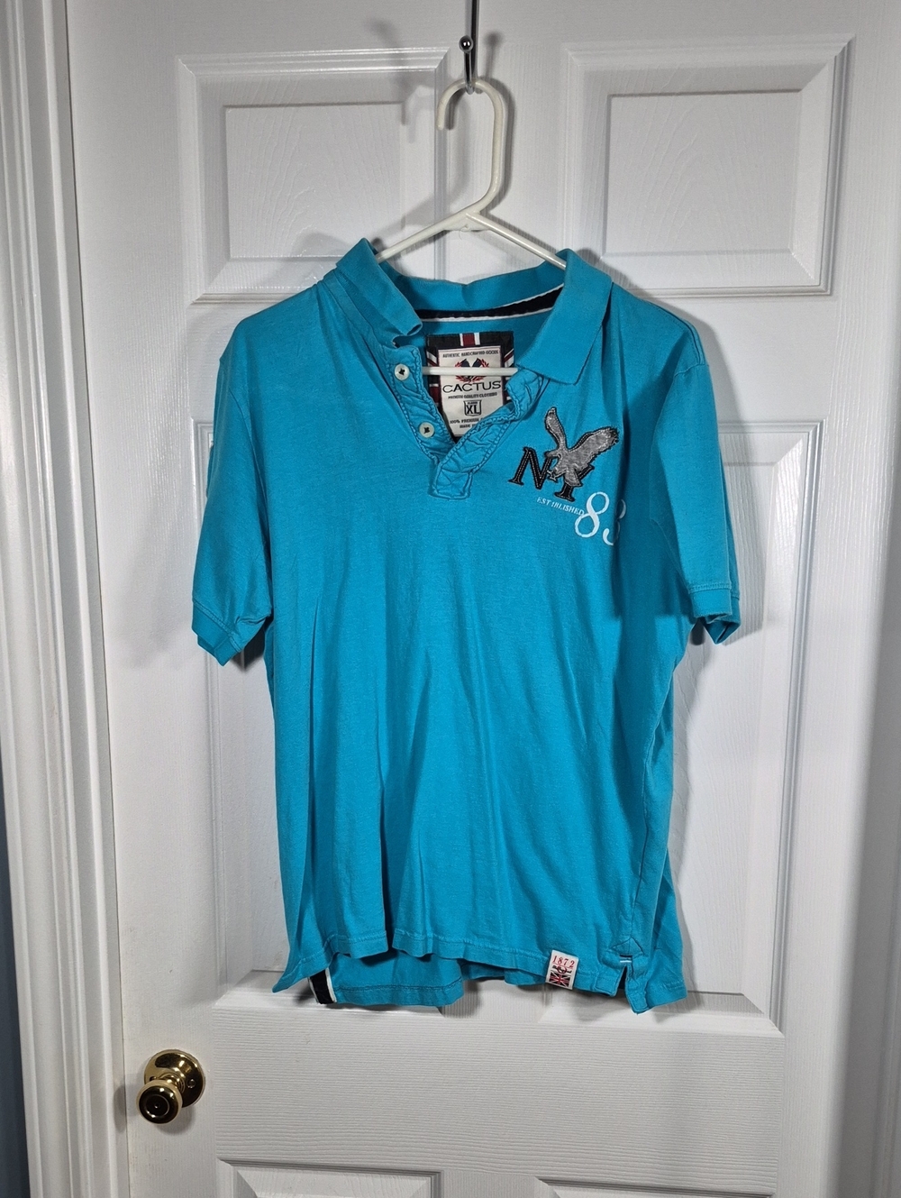 Cactus Teal Boys' Polo Shirt with Embroidered Logo